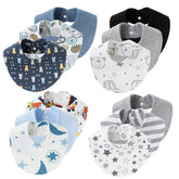 3Pcs/lot Baby Bibs Girls Boys Burp Cloth Cartoon Print Saliva Towels for Newborn Cotton Infant Bib Absorbent Toddler Accessories